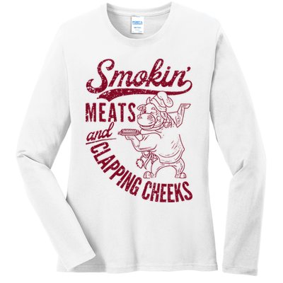 Smoking Meats And Clapping Cheeks Ladies Long Sleeve Shirt