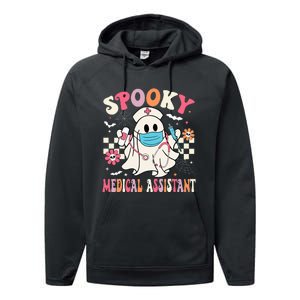 Spooky Medical Assistant Cute Halloween Med Assistant Performance Fleece Hoodie