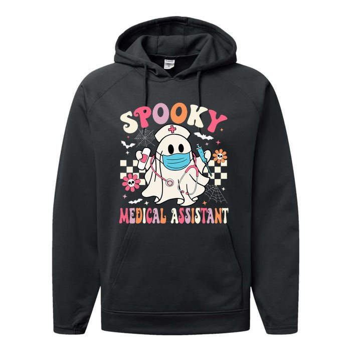 Spooky Medical Assistant Cute Halloween Med Assistant Performance Fleece Hoodie