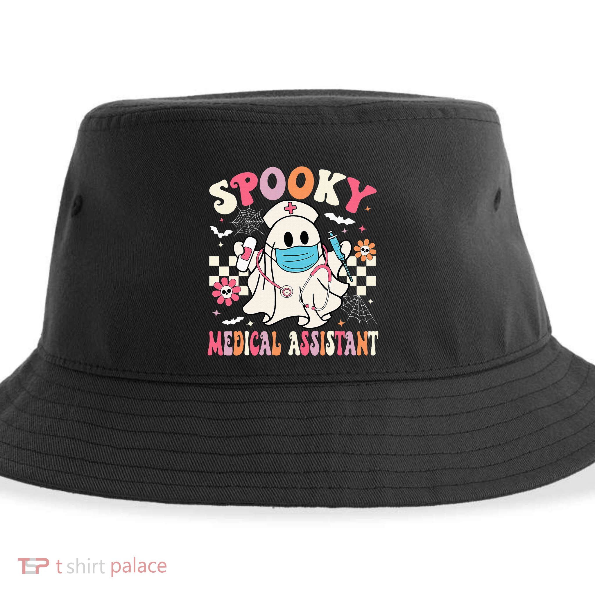 Spooky Medical Assistant Cute Halloween Med Assistant Sustainable Bucket Hat