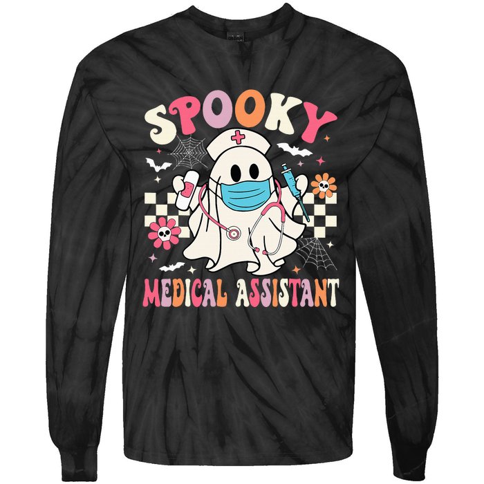 Spooky Medical Assistant Cute Halloween Med Assistant Tie-Dye Long Sleeve Shirt