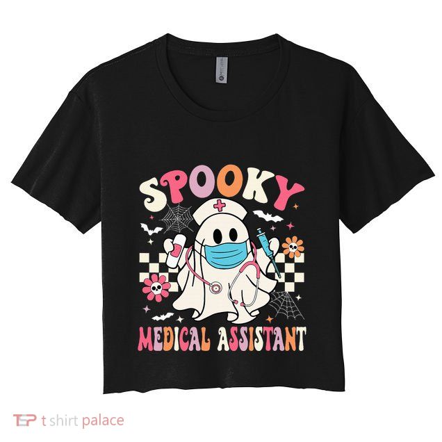 Spooky Medical Assistant Cute Halloween Med Assistant Crop Top