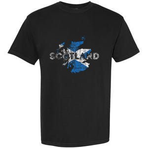 Scottish Map And Flag Souvenir Distressed Scotland Garment-Dyed Heavyweight T-Shirt