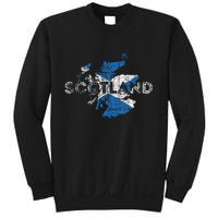 Scottish Map And Flag Souvenir Distressed Scotland Sweatshirt