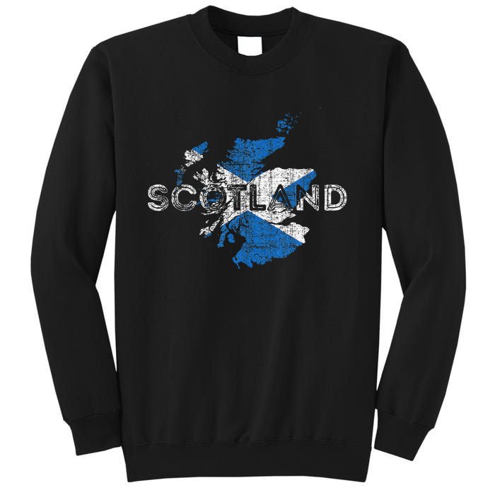 Scottish Map And Flag Souvenir Distressed Scotland Sweatshirt