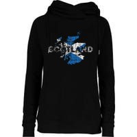 Scottish Map And Flag Souvenir Distressed Scotland Womens Funnel Neck Pullover Hood