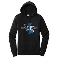 Scottish Map And Flag Souvenir Distressed Scotland Women's Pullover Hoodie