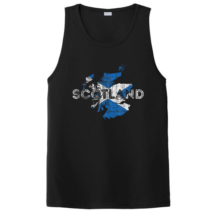 Scottish Map And Flag Souvenir Distressed Scotland PosiCharge Competitor Tank