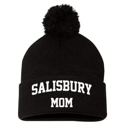 Salisbury Mom Arch College University Font Pom Pom 12in Knit Beanie