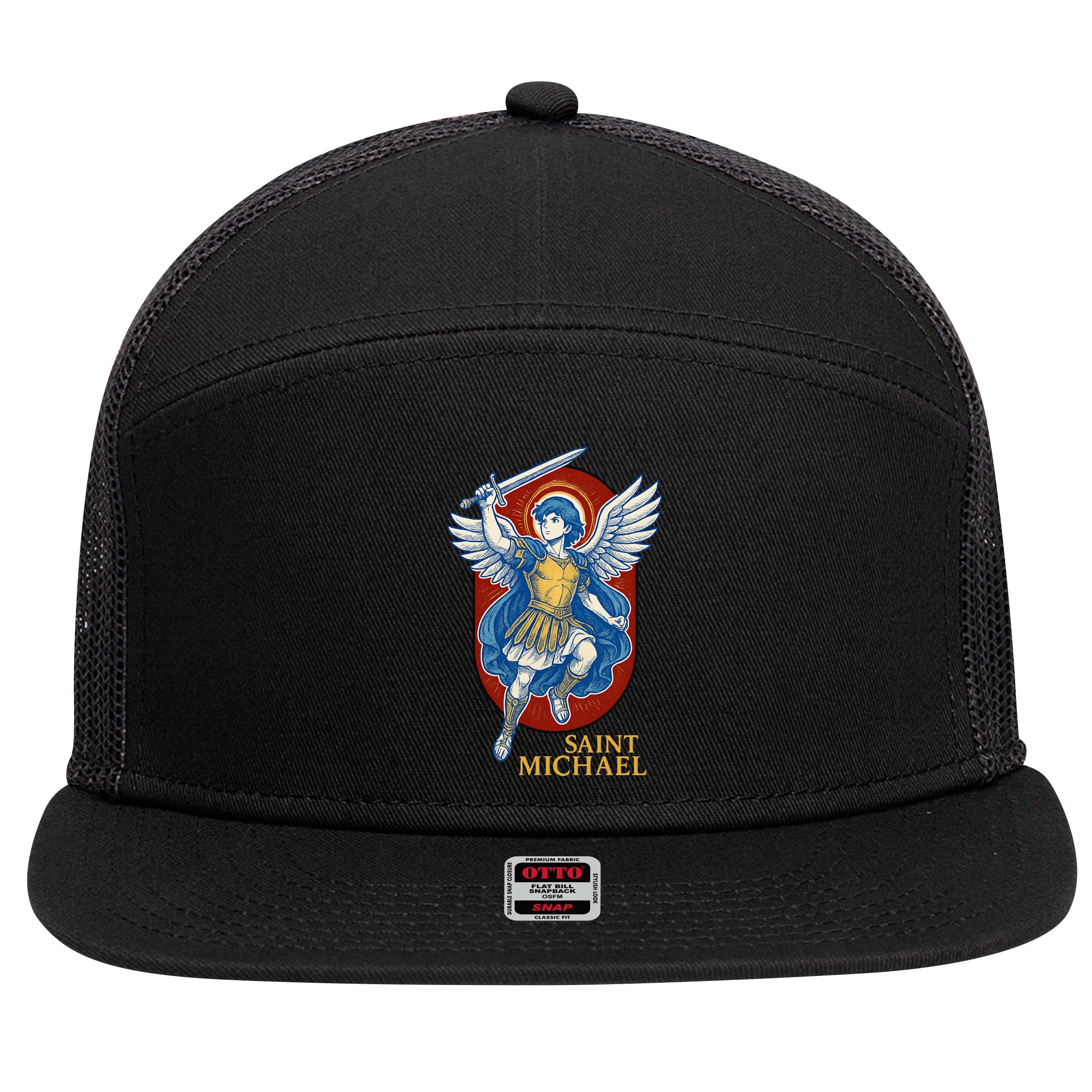 Saint Michael Anime 7 Panel Mesh Trucker Snapback Hat