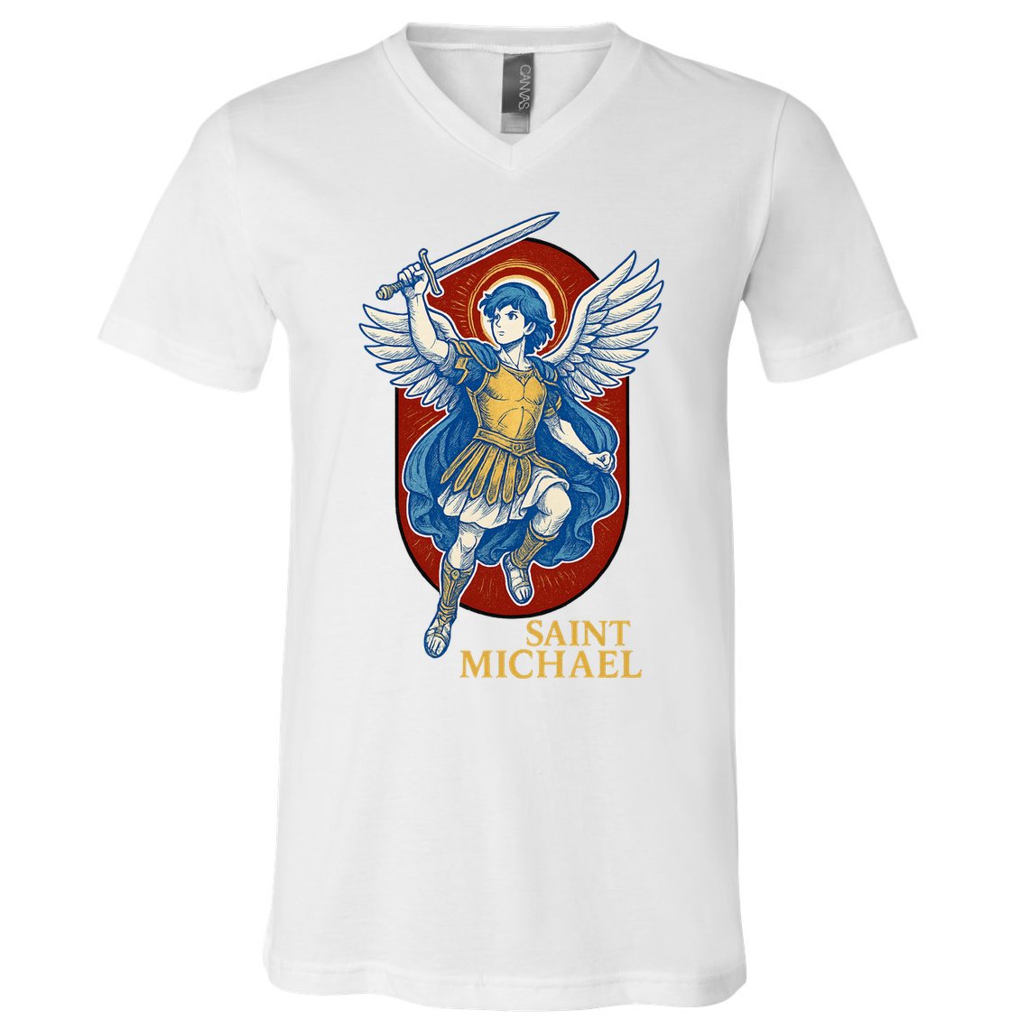 Saint Michael Anime V-Neck T-Shirt