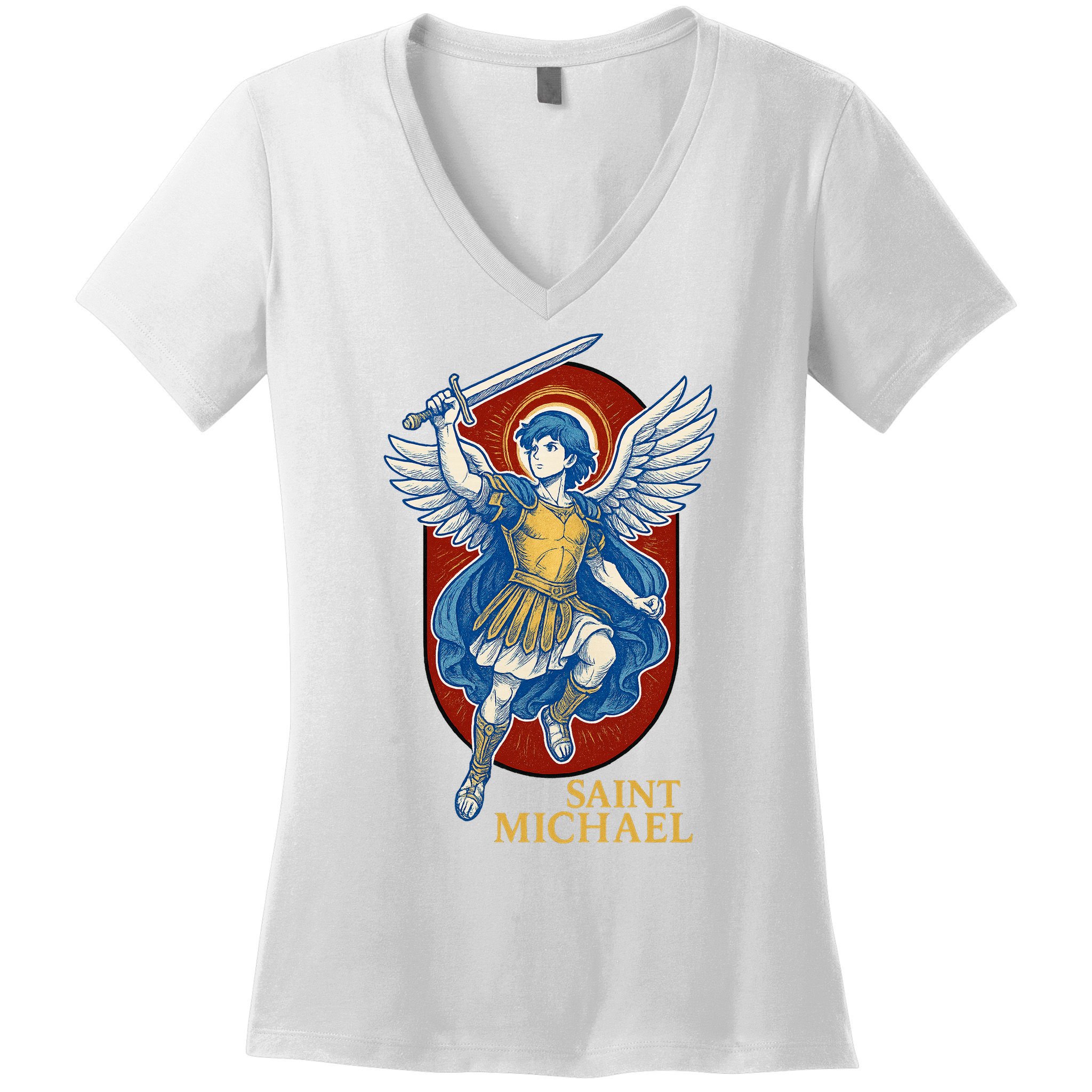Saint Michael Anime Women's V-Neck T-Shirt