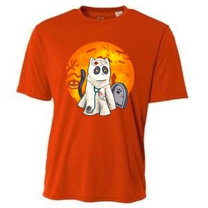 Spooky Meows And Caring Spirit Cat Lover Nurse Ghoscool Gift Cute Gift Cooling Performance Crew T-Shirt