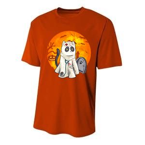 Spooky Meows And Caring Spirit Cat Lover Nurse Ghoscool Gift Cute Gift Performance Sprint T-Shirt