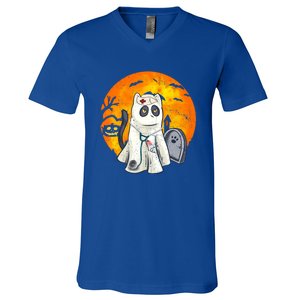 Spooky Meows And Caring Spirit Cat Lover Nurse Ghoscool Gift Cute Gift V-Neck T-Shirt