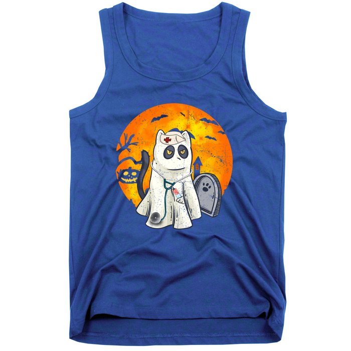 Spooky Meows And Caring Spirit Cat Lover Nurse Ghoscool Gift Cute Gift Tank Top