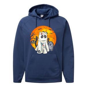 Spooky Meows And Caring Spirit Cat Lover Nurse Ghoscool Gift Cute Gift Performance Fleece Hoodie