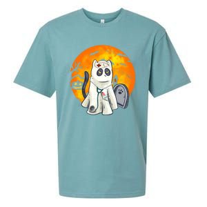 Spooky Meows And Caring Spirit Cat Lover Nurse Ghoscool Gift Cute Gift Sueded Cloud Jersey T-Shirt