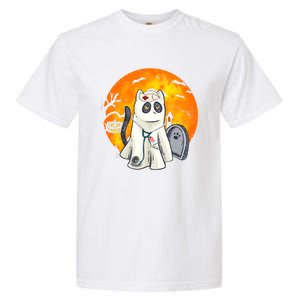 Spooky Meows And Caring Spirit Cat Lover Nurse Ghoscool Gift Cute Gift Garment-Dyed Heavyweight T-Shirt