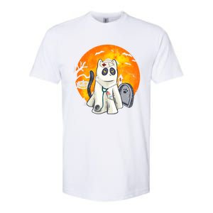 Spooky Meows And Caring Spirit Cat Lover Nurse Ghoscool Gift Cute Gift Softstyle CVC T-Shirt