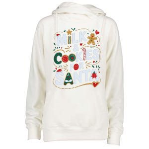 Santa’S Milk And Cookies For Santa Christmas Eve Tradition Womens Funnel Neck Pullover Hood