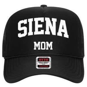 Siena Mom Arch College University Font High Crown Mesh Back Trucker Hat