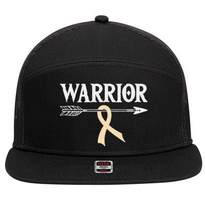 Spinal Muscular Atrophy Warrior Ivory Arrow Ribbon 7 Panel Mesh Trucker Snapback Hat