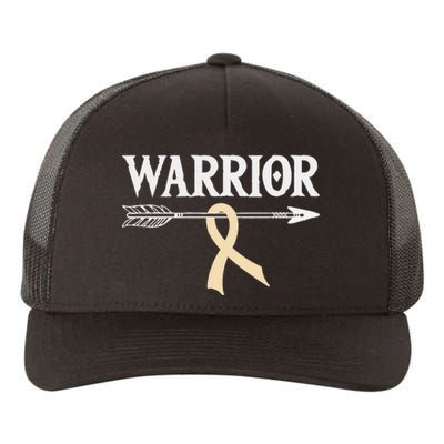 Spinal Muscular Atrophy Warrior Ivory Arrow Ribbon Yupoong Adult 5-Panel Trucker Hat