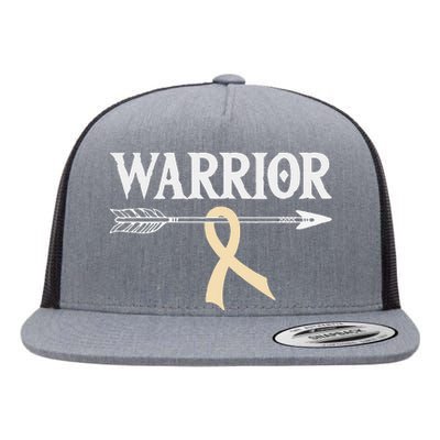 Spinal Muscular Atrophy Warrior Ivory Arrow Ribbon Flat Bill Trucker Hat