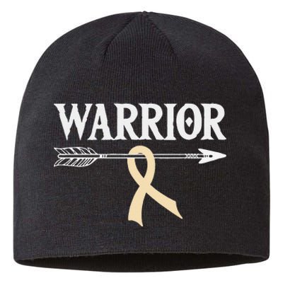 Spinal Muscular Atrophy Warrior Ivory Arrow Ribbon Sustainable Beanie