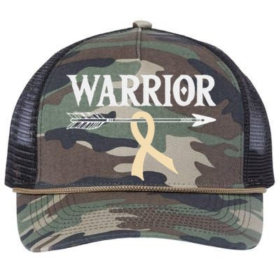 Spinal Muscular Atrophy Warrior Ivory Arrow Ribbon Retro Rope Trucker Hat Cap