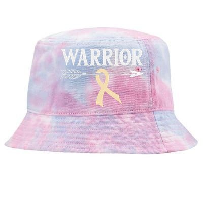 Spinal Muscular Atrophy Warrior Ivory Arrow Ribbon Tie-Dyed Bucket Hat