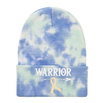 Spinal Muscular Atrophy Warrior Ivory Arrow Ribbon Tie Dye 12in Knit Beanie