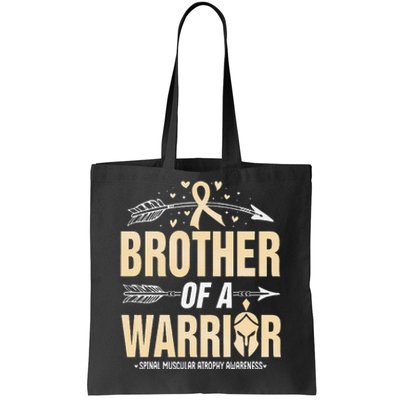 Spinal Muscular Atrophy Brother Of A Warrior Ivory Ribbon Tote Bag