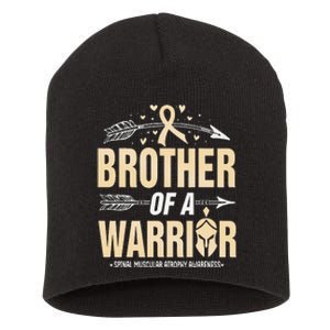 Spinal Muscular Atrophy Brother Of A Warrior Ivory Ribbon Short Acrylic Beanie