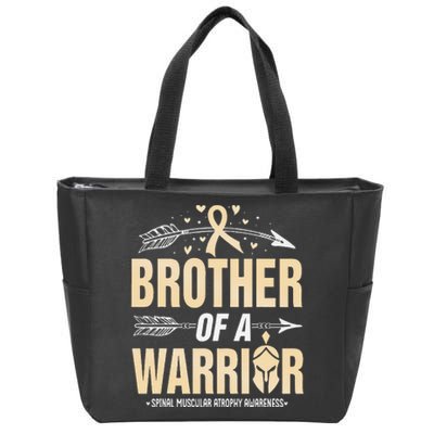 Spinal Muscular Atrophy Brother Of A Warrior Ivory Ribbon Zip Tote Bag