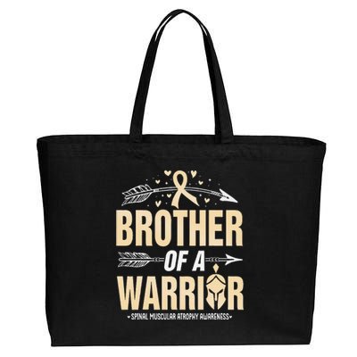 Spinal Muscular Atrophy Brother Of A Warrior Ivory Ribbon Cotton Canvas Jumbo Tote