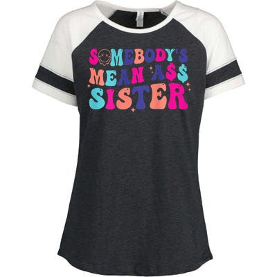 SomebodyS Mean Ass Sister Enza Ladies Jersey Colorblock Tee