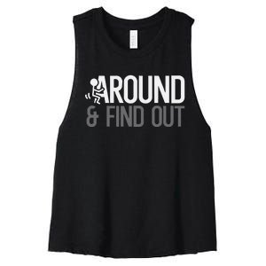 Stick Man Around And Find Out Fafo Women's Racerback Cropped Tank