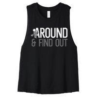 Stick Man Around And Find Out Fafo Women's Racerback Cropped Tank