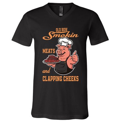 Smoking Meats And Clapping Cheeks V-Neck T-Shirt