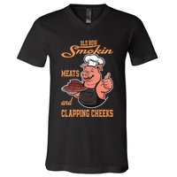 Smoking Meats And Clapping Cheeks V-Neck T-Shirt