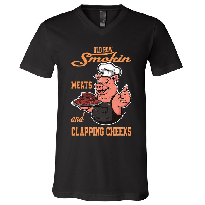 Smoking Meats And Clapping Cheeks V-Neck T-Shirt