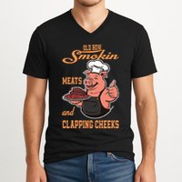 Smoking Meats And Clapping Cheeks V-Neck T-Shirt