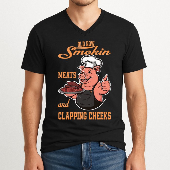 Smoking Meats And Clapping Cheeks V-Neck T-Shirt
