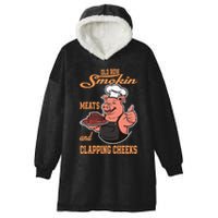 Smoking Meats And Clapping Cheeks Hooded Wearable Blanket