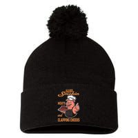 Smoking Meats And Clapping Cheeks Pom Pom 12in Knit Beanie