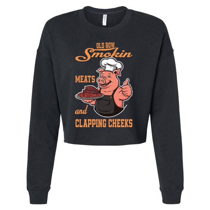 Smoking Meats And Clapping Cheeks Cropped Pullover Crew