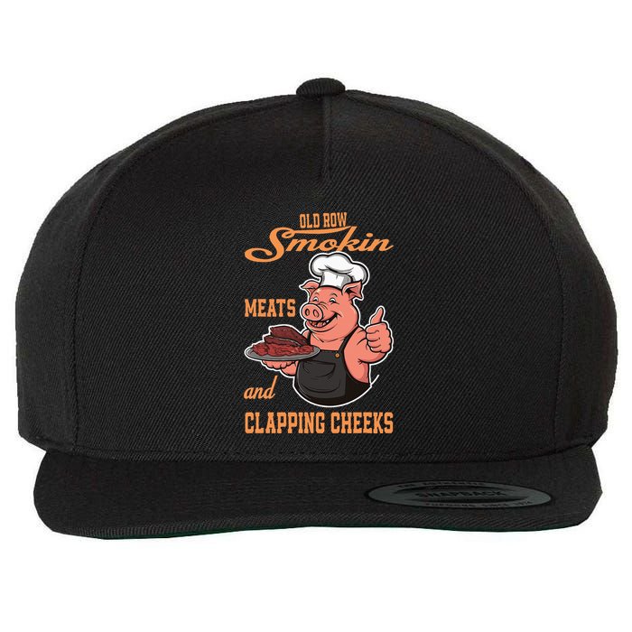 Smoking Meats And Clapping Cheeks Wool Snapback Cap