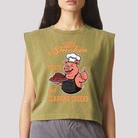 Smoking Meats And Clapping Cheeks Garment-Dyed Women's Muscle Tee